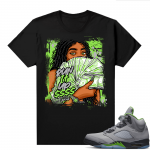 Jordan 5 Green Bean Shirts - Black Top Rank Run it Up