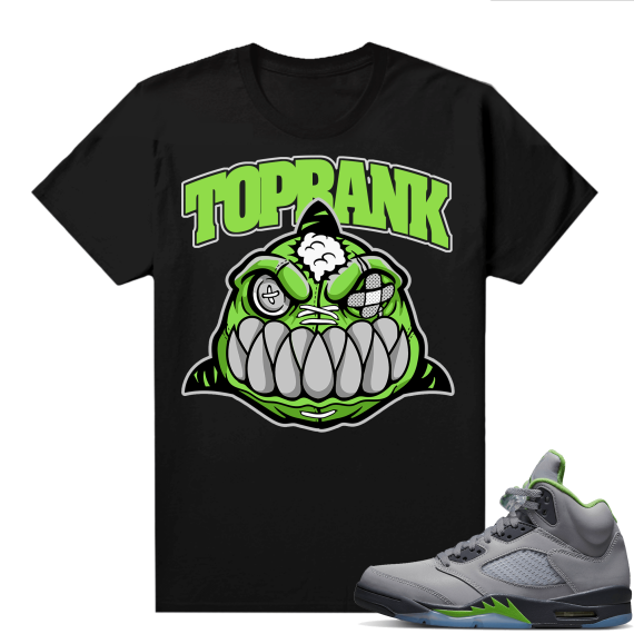 Jordan 5 Green Bean Shirts - Black Top Rank Shark