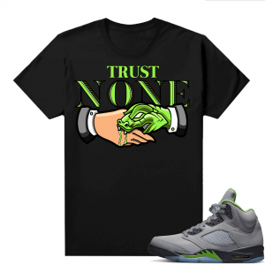 Jordan 5 Green Bean Shirts - Black Trust None