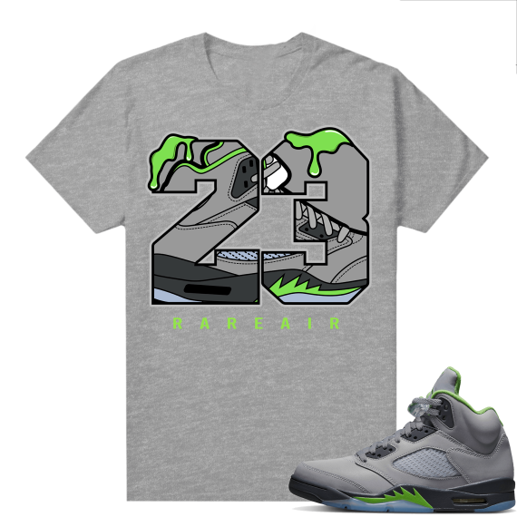 Jordan 5 Green Bean Shirts - Heather Grey 23 Rare Air