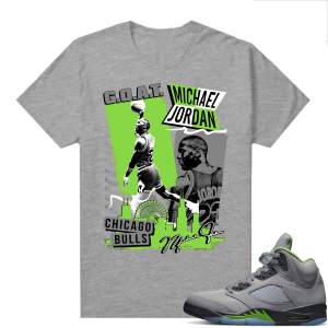 Jordan 5 Green Bean Shirts - Heather Grey 80s MJ