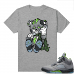 Jordan 5 Green Bean Shirts - Heather Grey Deisgner Bear