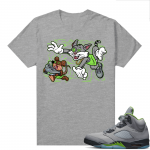 Jordan 5 Green Bean Shirts - Heather Grey Finessed