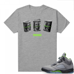 Jordan 5 Green Bean Shirts - Heather Grey Friends