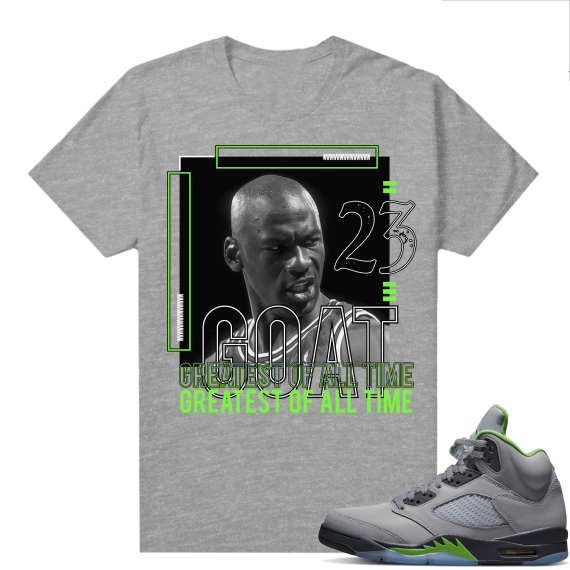 Jordan 5 Green Bean Shirts - Heather Grey Goat 23