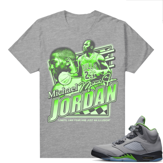 Jordan 5 Green Bean Shirts - Heather Grey Illusions