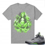 Jordan 5 Green Bean Shirts - Heather Grey Lil Kim Watercolor