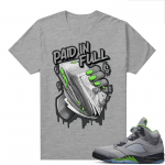 Jordan 5 Green Bean Shirts - Heather Grey Paid In Full