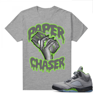 Jordan 5 Green Bean Shirts - Heather Grey Paper Chaser