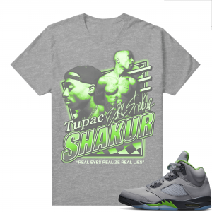 Jordan 5 Green Bean Shirts - Heather Grey Real Eyes