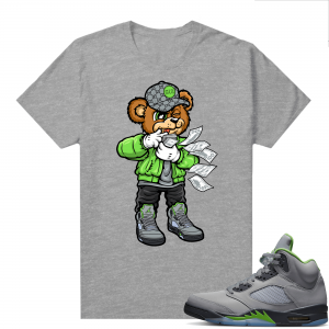 Jordan 5 Green Bean Shirts - Heather Grey Rich Bear