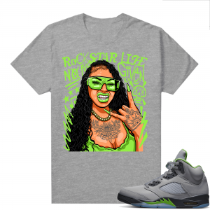 Jordan 5 Green Bean Shirts - Heather Grey Rockstar Mood