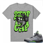 Jordan 5 Green Bean Shirts - Heather Grey Stop the Cap