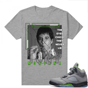 Jordan 5 Green Bean Shirts - Heather Grey Tony Montana