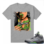 Jordan 5 Green Bean Shirts - Heather Grey Top Rank Game Too Lit