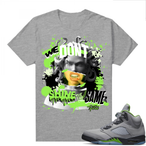 Jordan 5 Green Bean Shirts - Heather Grey Top Rank Medusa