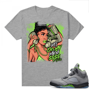 Jordan 5 Green Bean Shirts - Heather Grey Top Rank Ms on my Mind