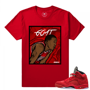 Jordan 5 Red Suede Custom t shirt - Goat Rare Air - Red