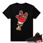 Sneaker tees Jordan 6 Infrared | Big Rings | Black shirt