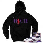 Jordan 7 Sweater Hoodie to match 'Country Club Rich' Black Hoodie