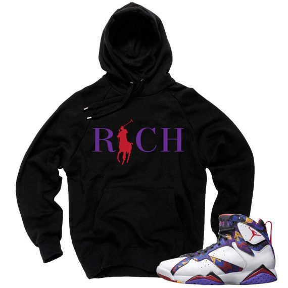 Jordan 7 Sweater Hoodie to match 'Country Club Rich' Black Hoodie