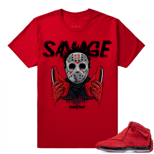 Jordan Retro 18 Toro Shirts Match  23 Savage  Red T shirt