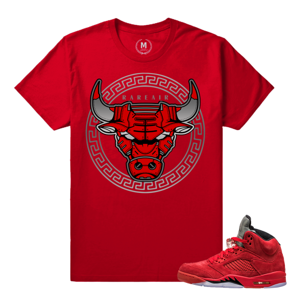 Jordan 5 Red Suede - BullSace Matching Shirt - Red