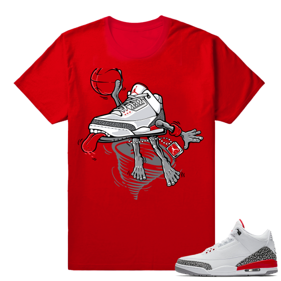 Katrina 3s sneaker shirt  Katrina Fly Kicks  Red tee