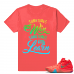 Kyrie 4 matching Lucky Charms shirts  Win & Learn  Coral Red Tee