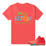 Kyrie 4 tshirt Lucky Charms  Living My Best Life  Coral Red Tee