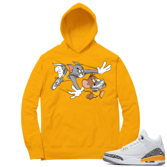 Laser Orange 3s Sneaker Hoodie - Gold - Finesse