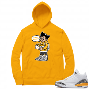 Laser Orange 3s Sneaker Hoodie - Gold - More Shoe Money