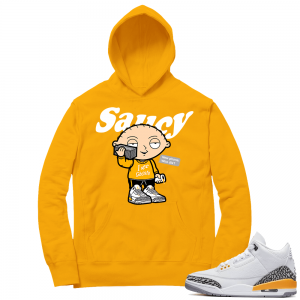 Laser Orange 3s Sneaker Hoodie - Gold - Saucy