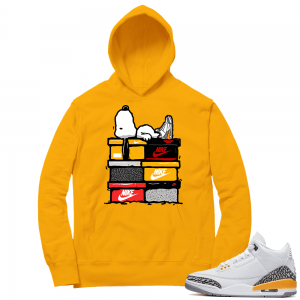 Laser Orange 3s Sneaker Hoodie - Gold - Sneakerhead Snoopy