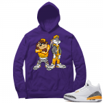 Laser Orange 3s Sneaker Hoodie - Purple - Bugs and Taz