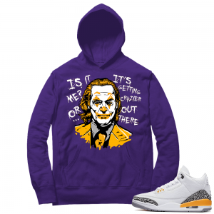 Laser Orange 3s Sneaker Hoodie - Purple - Joker