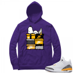 Laser Orange 3s Sneaker Hoodie - Purple - Sneakerhead Snoopy