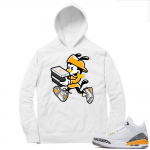 Laser Orange 3s Sneaker Hoodie - White - Double Up