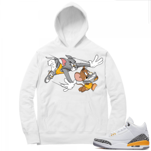 Laser Orange 3s Sneaker Hoodie - White - Finesse