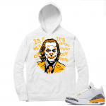 Laser Orange 3s Sneaker Hoodie - White - Joker