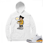 Laser Orange 3s Sneaker Hoodie - White - More Shoe Money