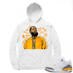 Laser Orange 3s Sneaker Hoodie - White - Nipsey Tribute