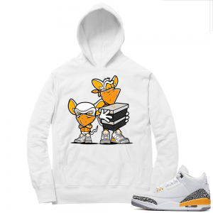 Laser Orange 3s Sneaker Hoodie - White - Sneaker Heist