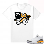 Match Laser Orange 3s - White - Bruiser Logo