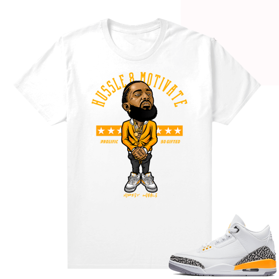 Shirts to match Jordans 3 Laser Orange - White - Hustle Motivate