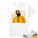 Sneaker shirts Laser Orange 3s - White - Nipsey Tribute