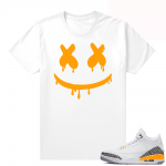 Laser Orange 3s sneaker tees - White - Smiley Drip