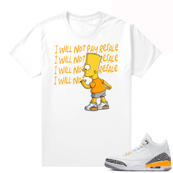 Laser Orange 3s sneaker tee - White - Will Not Pay Resale