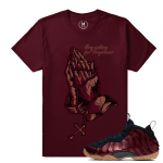 Match Maroon Foamposite | Forgiveness | Maroon T shirt