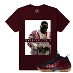 Match Maroon Foamposite | Notorious | Maroon T shirt